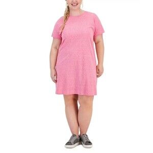 ID Ideology Women's Plus Size T-Shirt Dress Pink Size 1X-3X